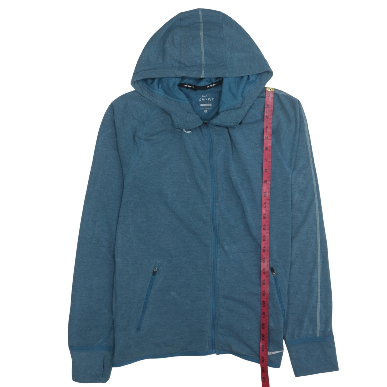 Nike Men's Blue Dri-Fit Full Zip Hoodie Size L Lightweight Sportswear