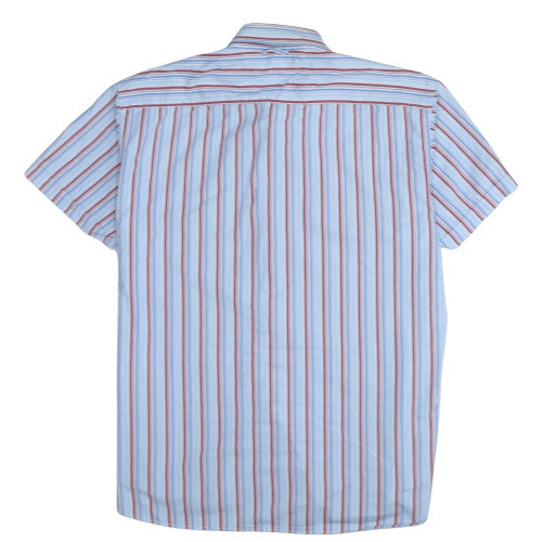 Tommy Hilfiger Men's Blue Striped Button-Down Cotton Shirt 2XL