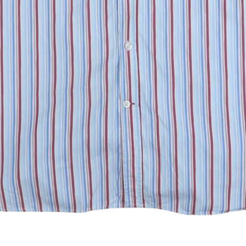 Tommy Hilfiger Men's Blue Striped Button-Down Cotton Shirt 2XL