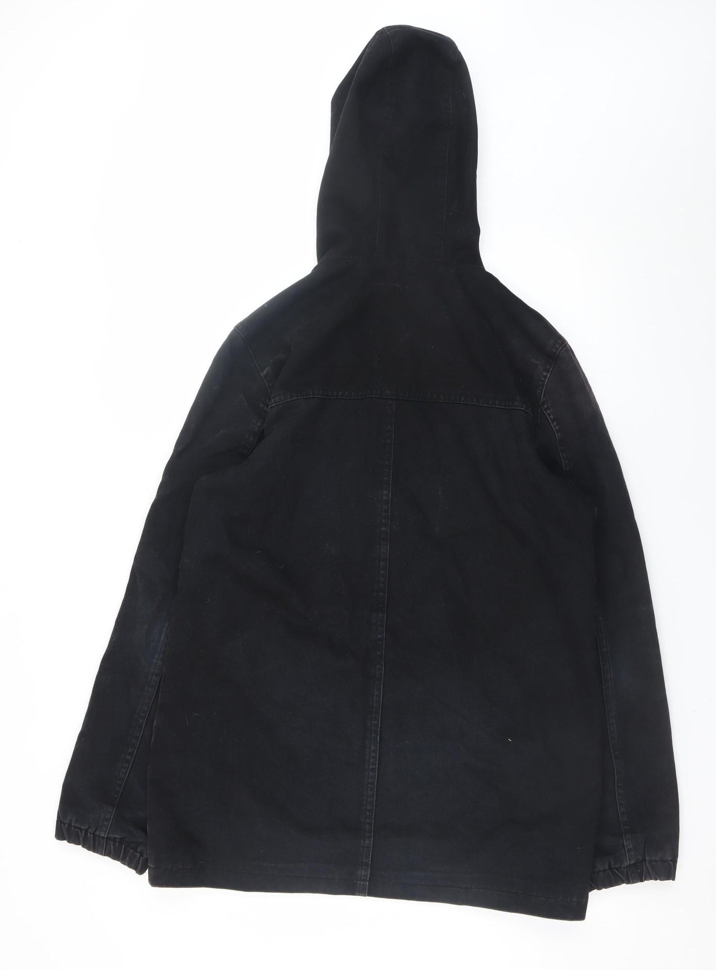 Antioch Men's Black Cotton Hooded Parka Jacket Size S