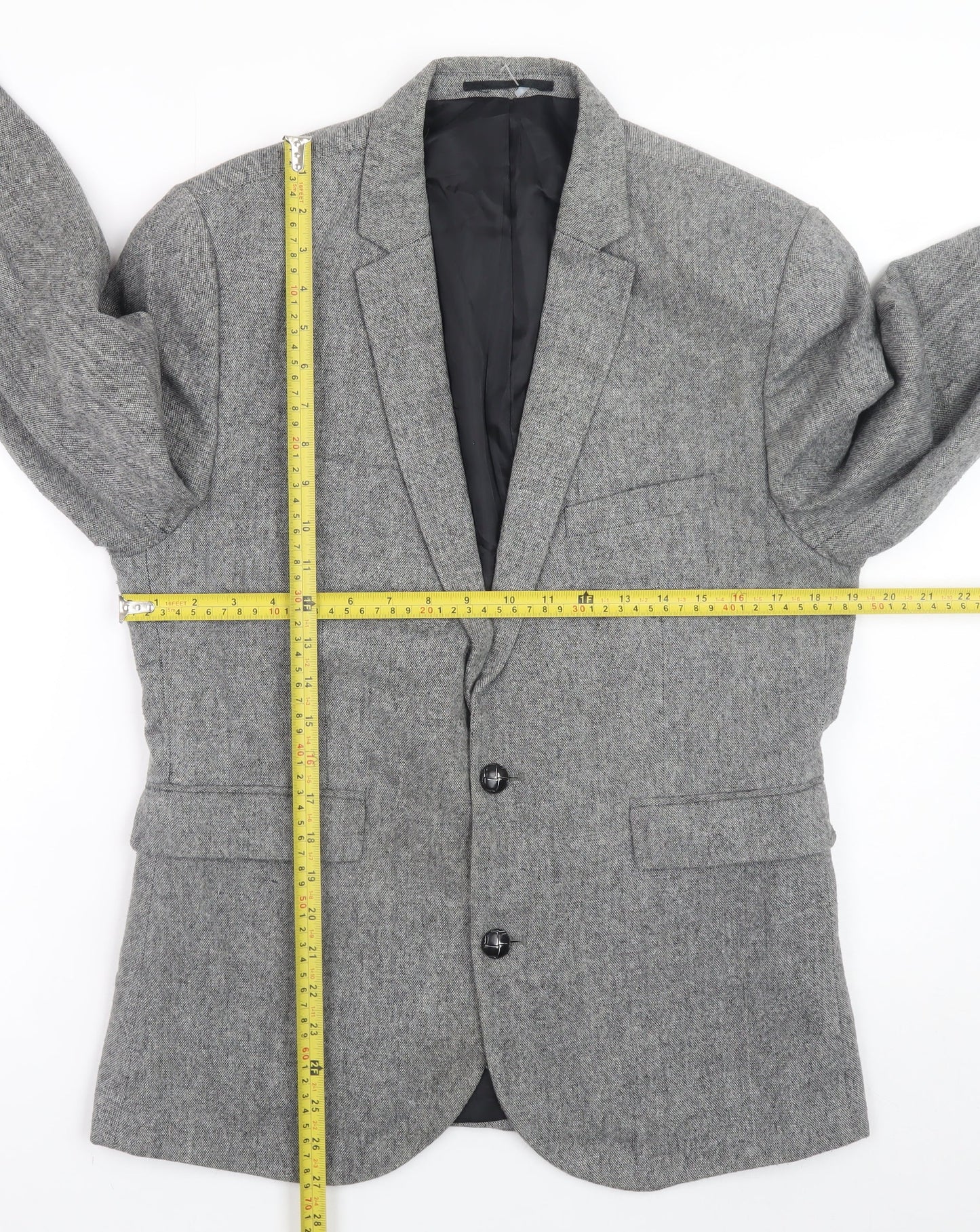 Burton Menswear London Men's Grey Wool Blazer Medium Regular Fit