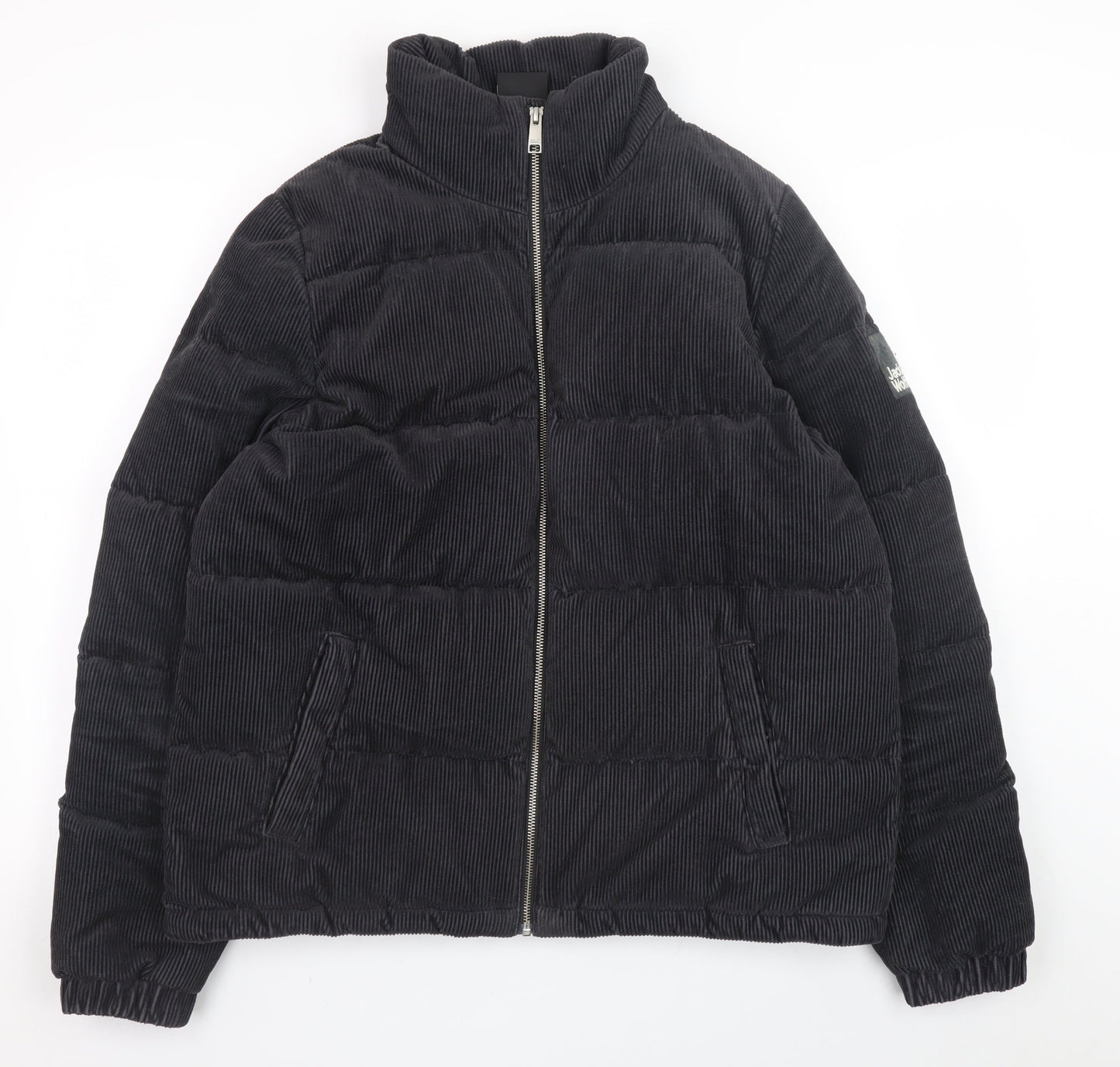 Jack Wolfskin Women Black Corduroy Puffer Jacket Size 10/12