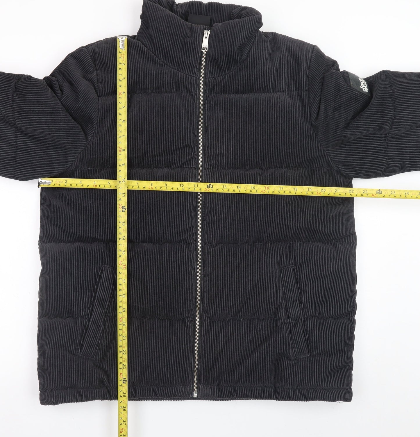 Jack Wolfskin Women Black Corduroy Puffer Jacket Size 10/12