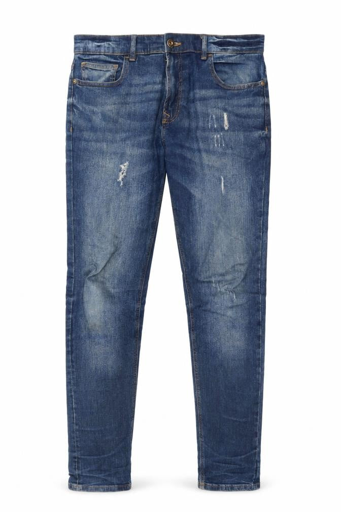 Next Men's Blue Straight Leg Denim Jeans 32W 33L Regular Fit