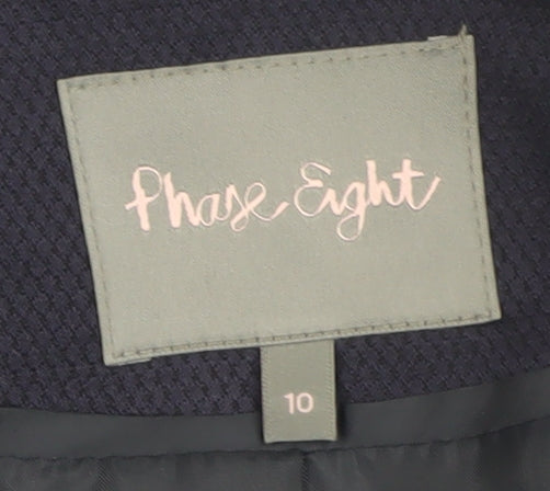 Phase Eight Women's Blue Size 10 Collarless Lined Blazer Jacket