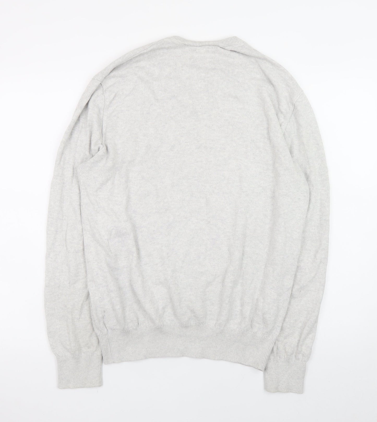GAP Men’s Grey V-Neck Cotton Blend Pullover Jumper Size M