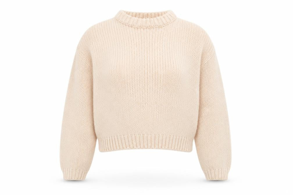 H&M Divided Women’s Beige Chunky-Knit Mock Neck Jumper XS