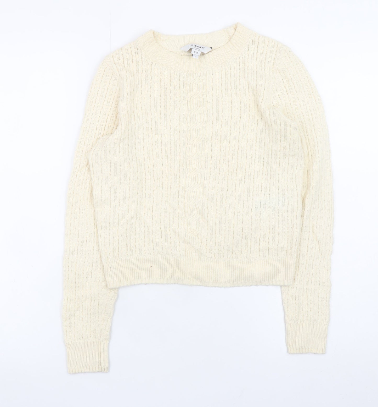 LK Bennett Women’s Ivory Cable-Knit Wool Cotton Jumper XS