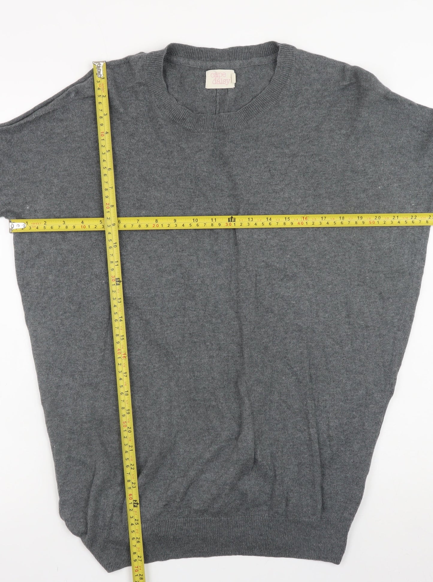 Cape Daisy Women’s Grey Crew Neck Long Sleeve Pullover Jumper Size M