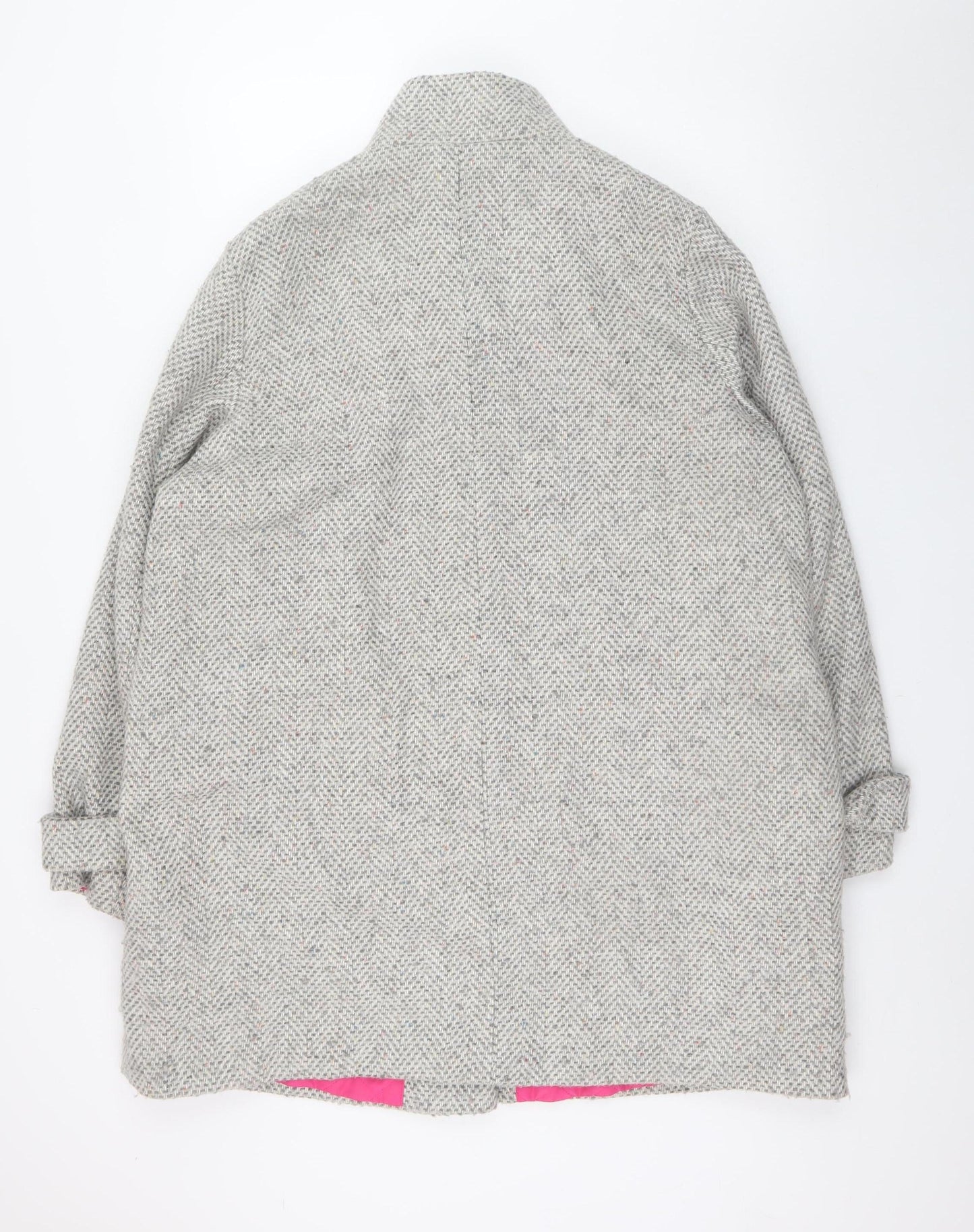 Next Women’s Grey Tweed Wool Blend Coat Size 20 Classic Overcoat