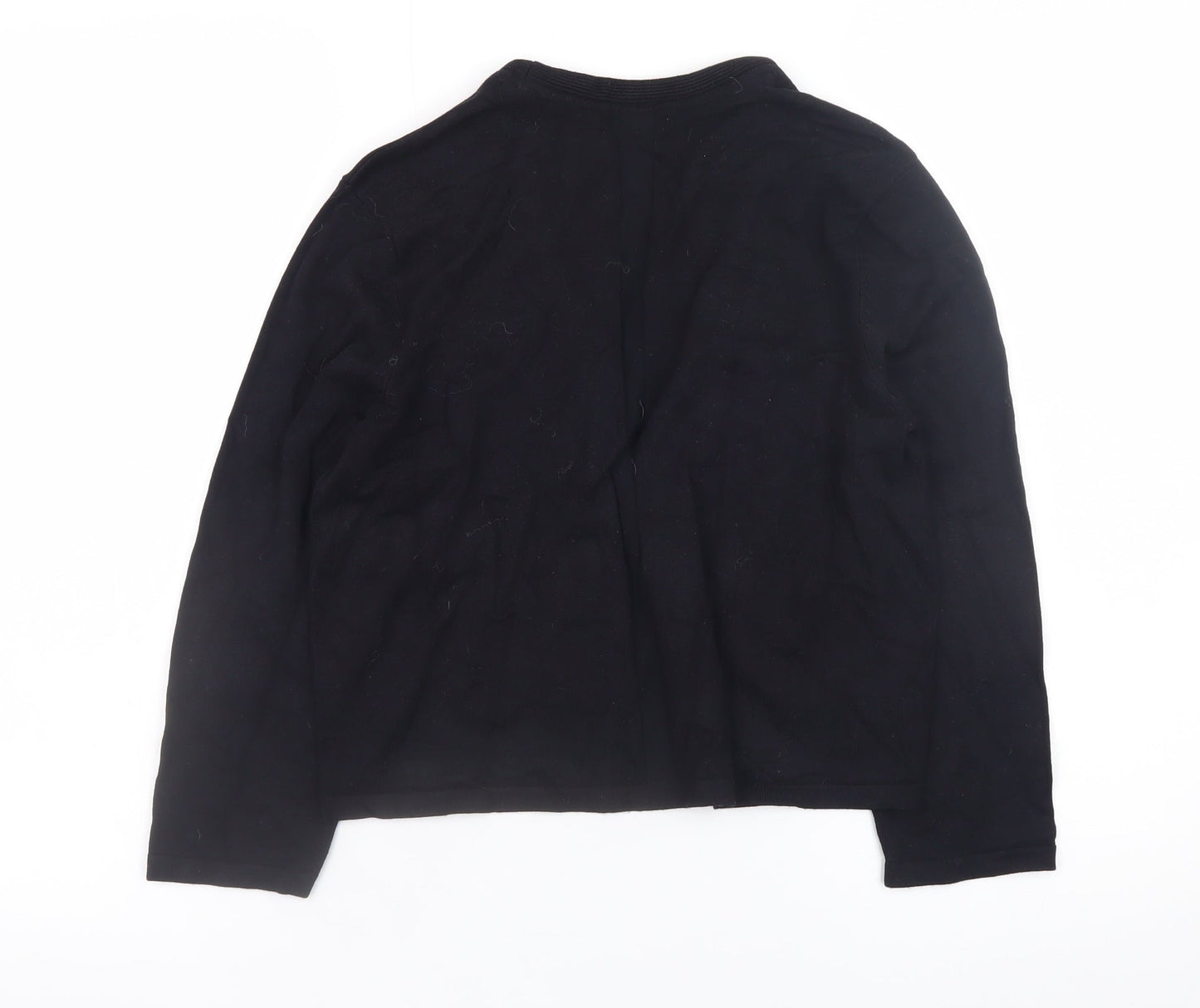 M&Co Women’s Black Size 12 Open Front Long Sleeve Cardigan