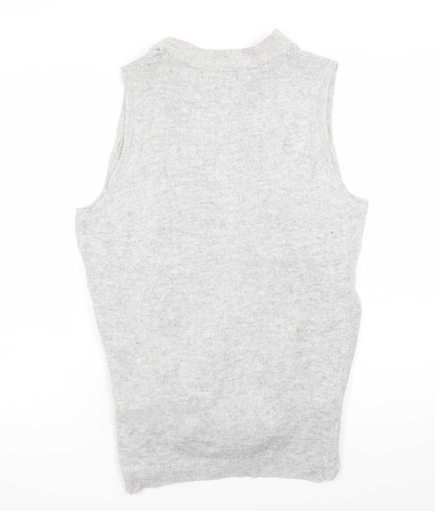 David Emanuel Women's Grey Sleeveless Wrap Knit Cardigan M