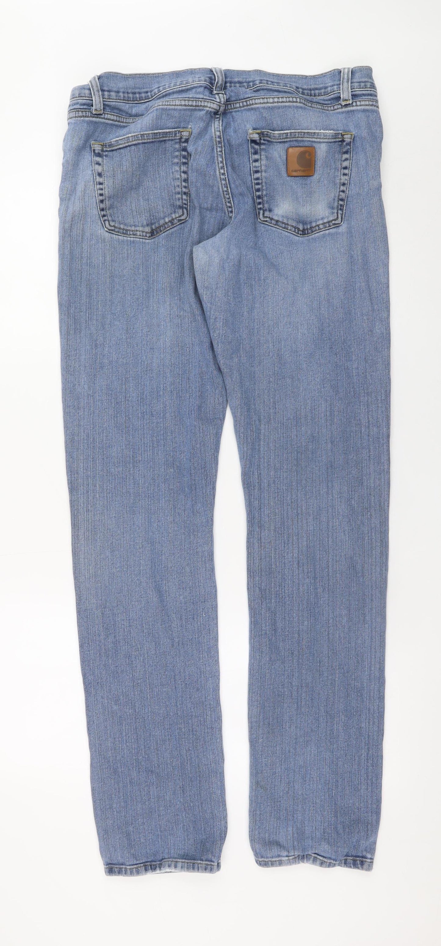 Carhartt Men Blue Rebel Pant 34x34 Slim Straight Denim Jeans