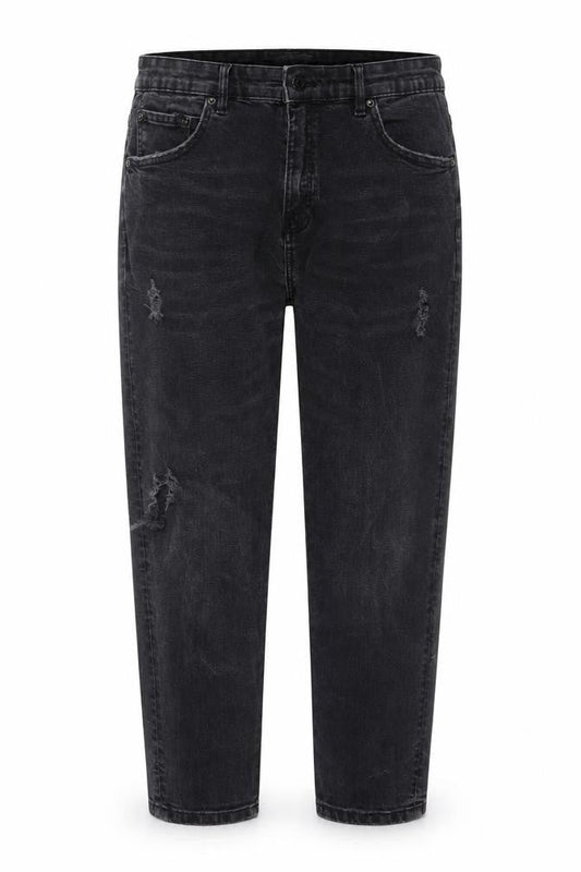 Pull&Bear Women’s Black Carrot Fit Distressed Jeans Size 14