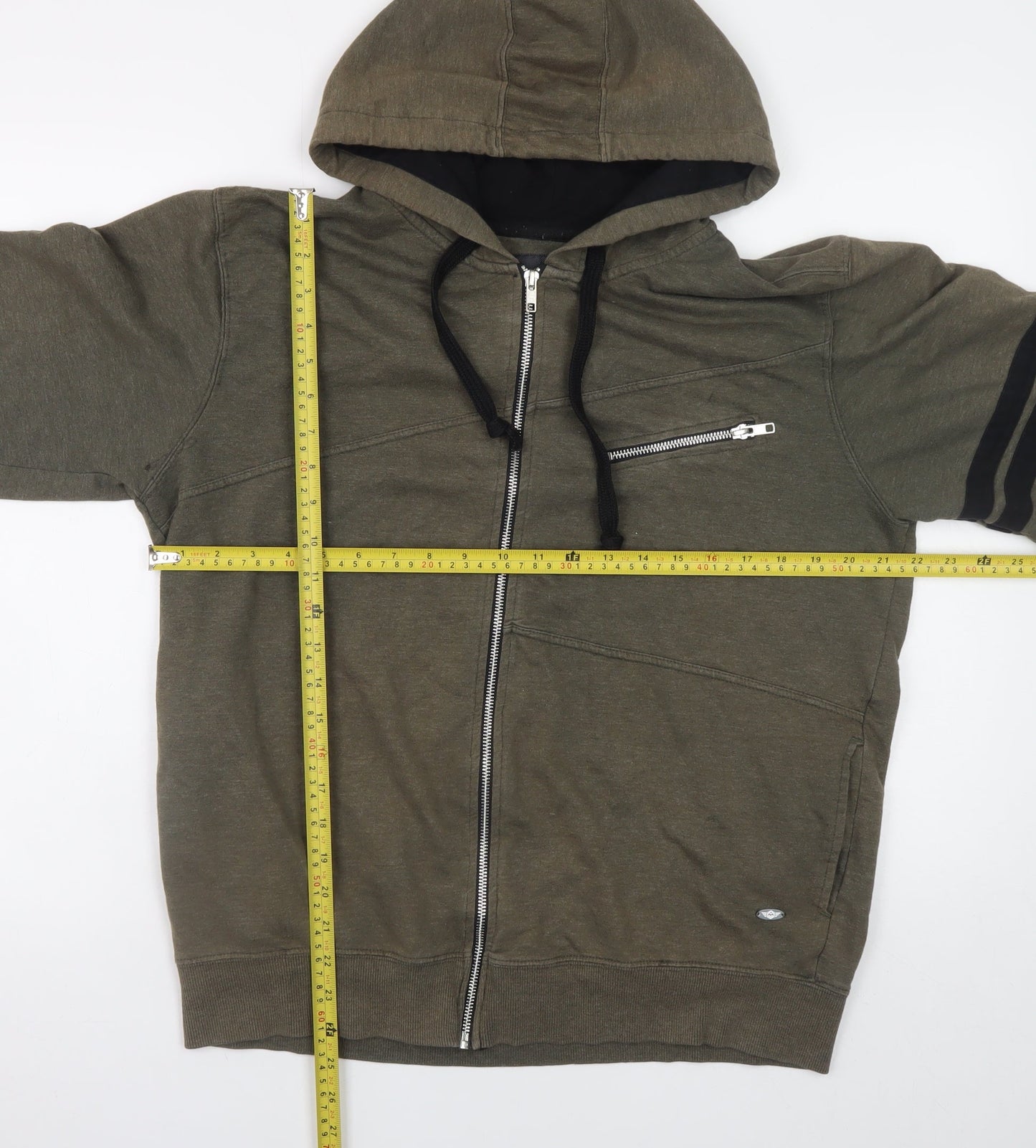 Metronaut Men's Green Full Zip Hoodie XL Regular Fit