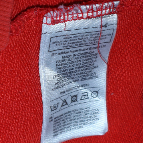 Adidas Womens Red Trefoil Pullover Hoodie Size 14 Cotton Blend