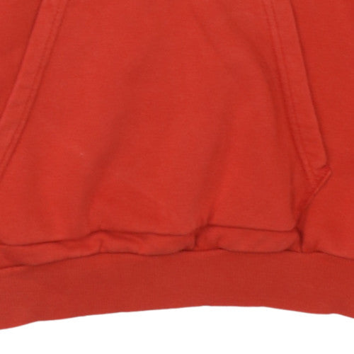 Adidas Womens Red Trefoil Pullover Hoodie Size 14 Cotton Blend