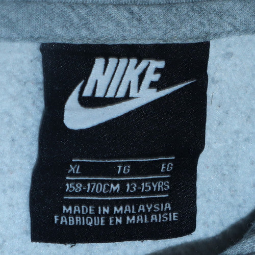 Nike Boys Grey Pullover Hoodie XL 13-15 Years Fleece Sweatshirt