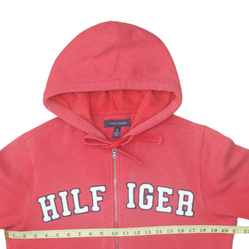 Tommy Hilfiger Men's Red Full Zip Hoodie XS Classic Logo Fleece