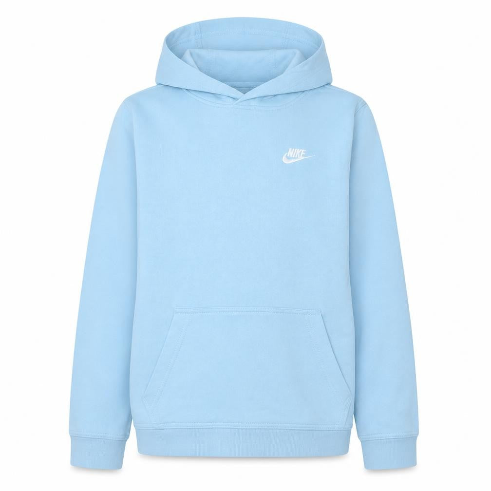 Front view of Nike boys’ blue pullover hoodie xl fleece casual sports sweatshirt
