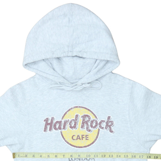 Hard Rock Cafe London Grey Hoodie Women Small Pullover Casual Cotton Blend