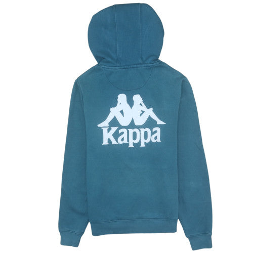 Kappa Mens Blue XS Pullover Hoodie with Logo Graphic Print