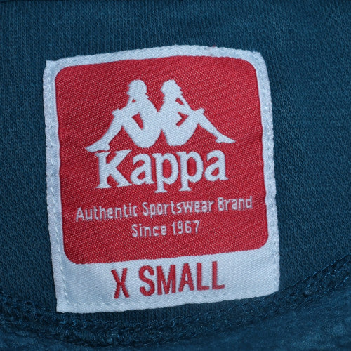 Kappa Mens Blue XS Pullover Hoodie with Logo Graphic Print