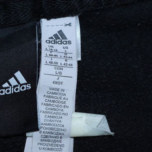 Adidas Women Black Full Zip Hoodie L Hooded Sweatshirt