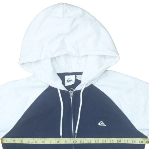 Quiksilver Men's Blue Full Zip Hoodie XS Lightweight Cotton Blend