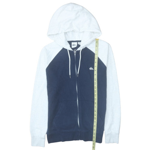 Quiksilver Men's Blue Full Zip Hoodie XS Lightweight Cotton Blend