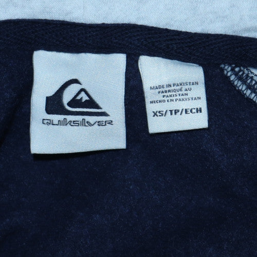 Quiksilver Men's Blue Full Zip Hoodie XS Lightweight Cotton Blend