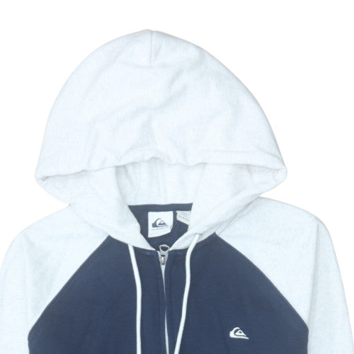 Quiksilver Men's Blue Full Zip Hoodie XS Lightweight Cotton Blend