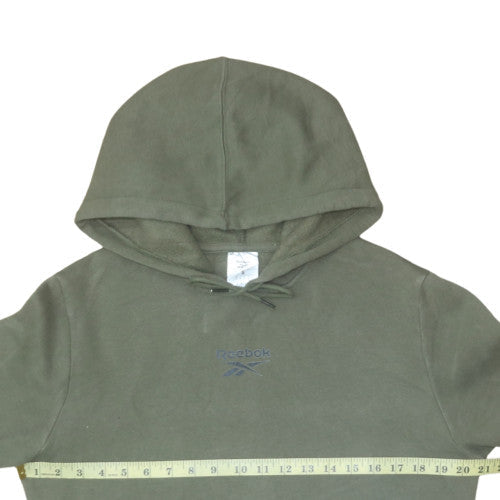 Reebok Men's Green Pullover Hoodie Small Logo Fleece Sweatshirt