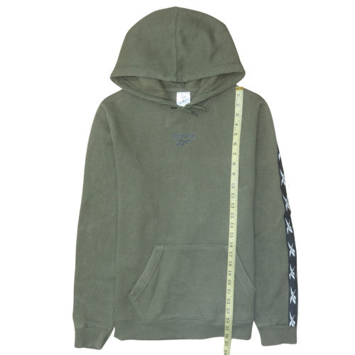 Reebok Men's Green Pullover Hoodie Small Logo Fleece Sweatshirt