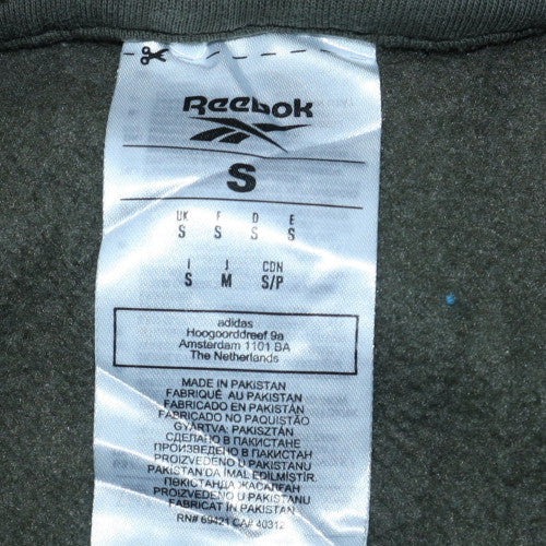 Reebok Men's Green Pullover Hoodie Small Logo Fleece Sweatshirt