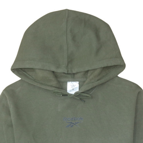 Reebok Men's Green Pullover Hoodie Small Logo Fleece Sweatshirt