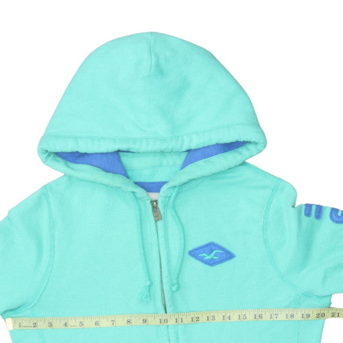 Hollister Women’s Blue Full Zip Hoodie Small Cotton Blend Casual