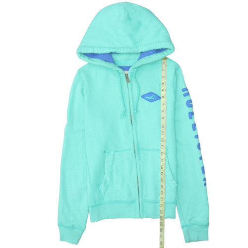 Hollister Women’s Blue Full Zip Hoodie Small Cotton Blend Casual