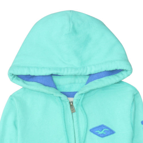 Hollister Women’s Blue Full Zip Hoodie Small Cotton Blend Casual