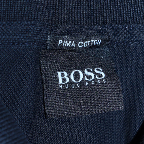 BOSS Men's Black Pima Cotton Polo Shirt Size M Short Sleeve