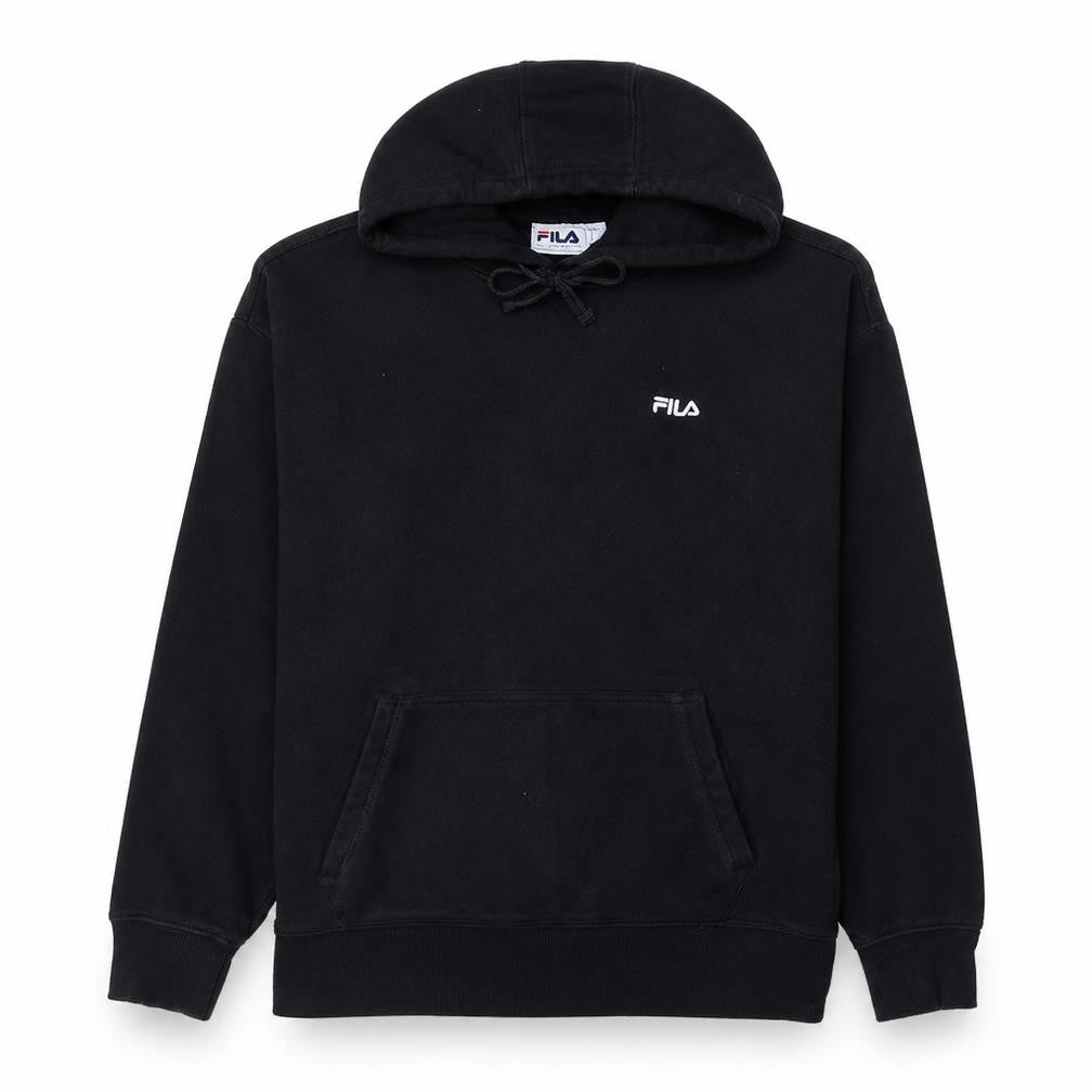 FILA Men's Black Pullover Hoodie Size M Logo Fleece Sweatshirt