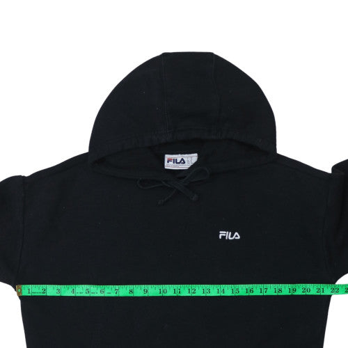 FILA Men's Black Pullover Hoodie Size M Logo Fleece Sweatshirt