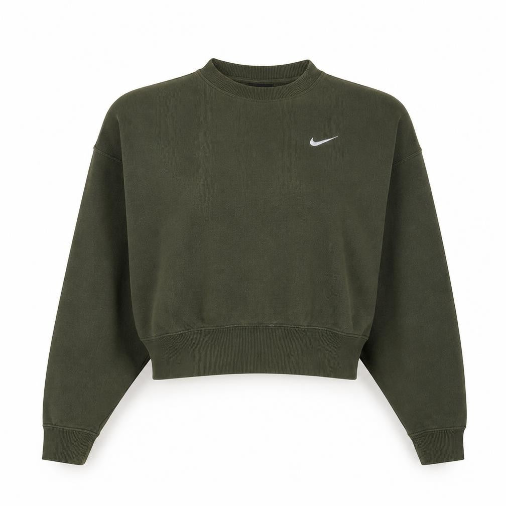Nike Women’s Khaki Green Pullover Sweatshirt Small Cotton Blend
