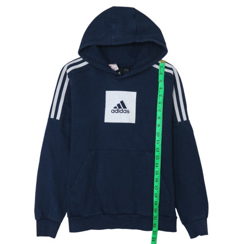 Adidas Boys Blue Pullover Hoodie 13-14 Years Regular Fit Fleece Sweatshirt