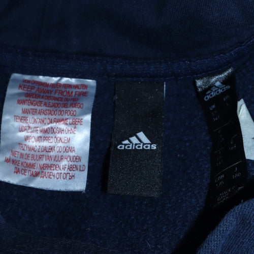 Adidas Boys Blue Pullover Hoodie 13-14 Years Regular Fit Fleece Sweatshirt