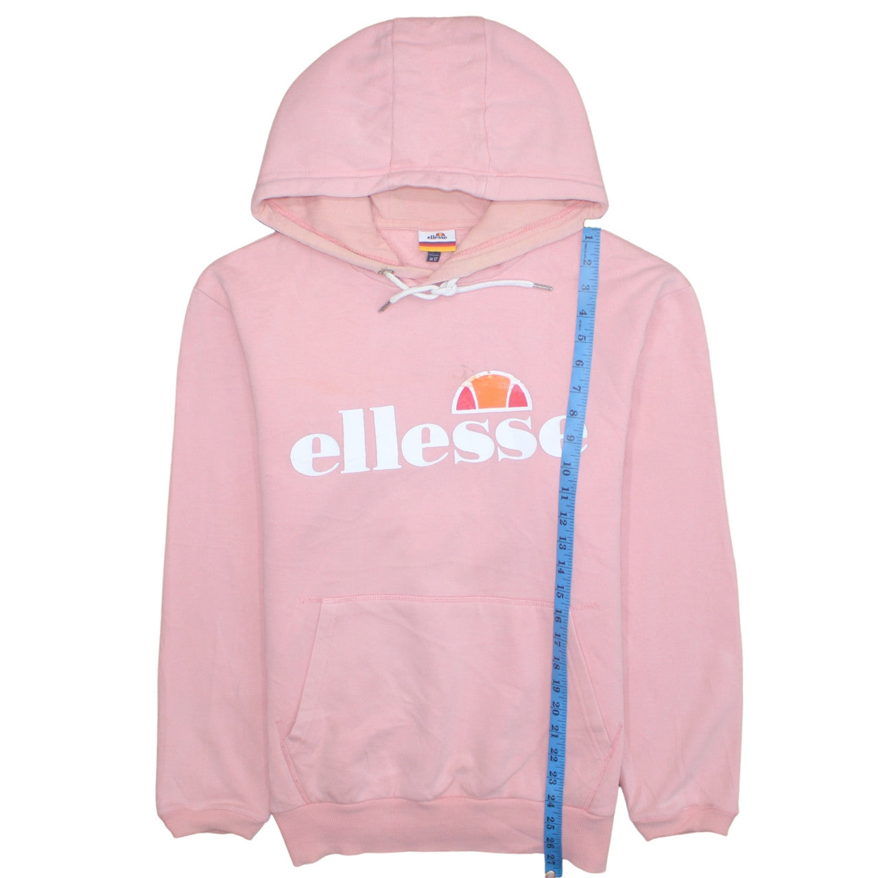 Ellesse Womens Pink Hoodie UK 12 Cotton Blend Long Sleeve Pullover