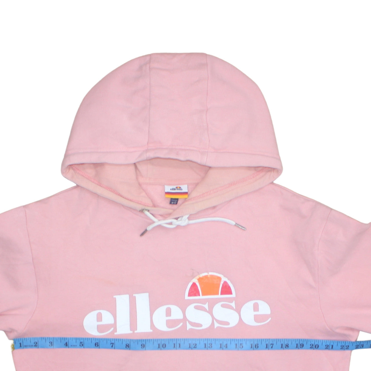 Ellesse Womens Pink Hoodie UK 12 Cotton Blend Long Sleeve Pullover