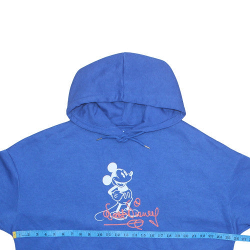 Primark Women Blue Disney Mickey Hoodie Size M Pullover Cotton Blend