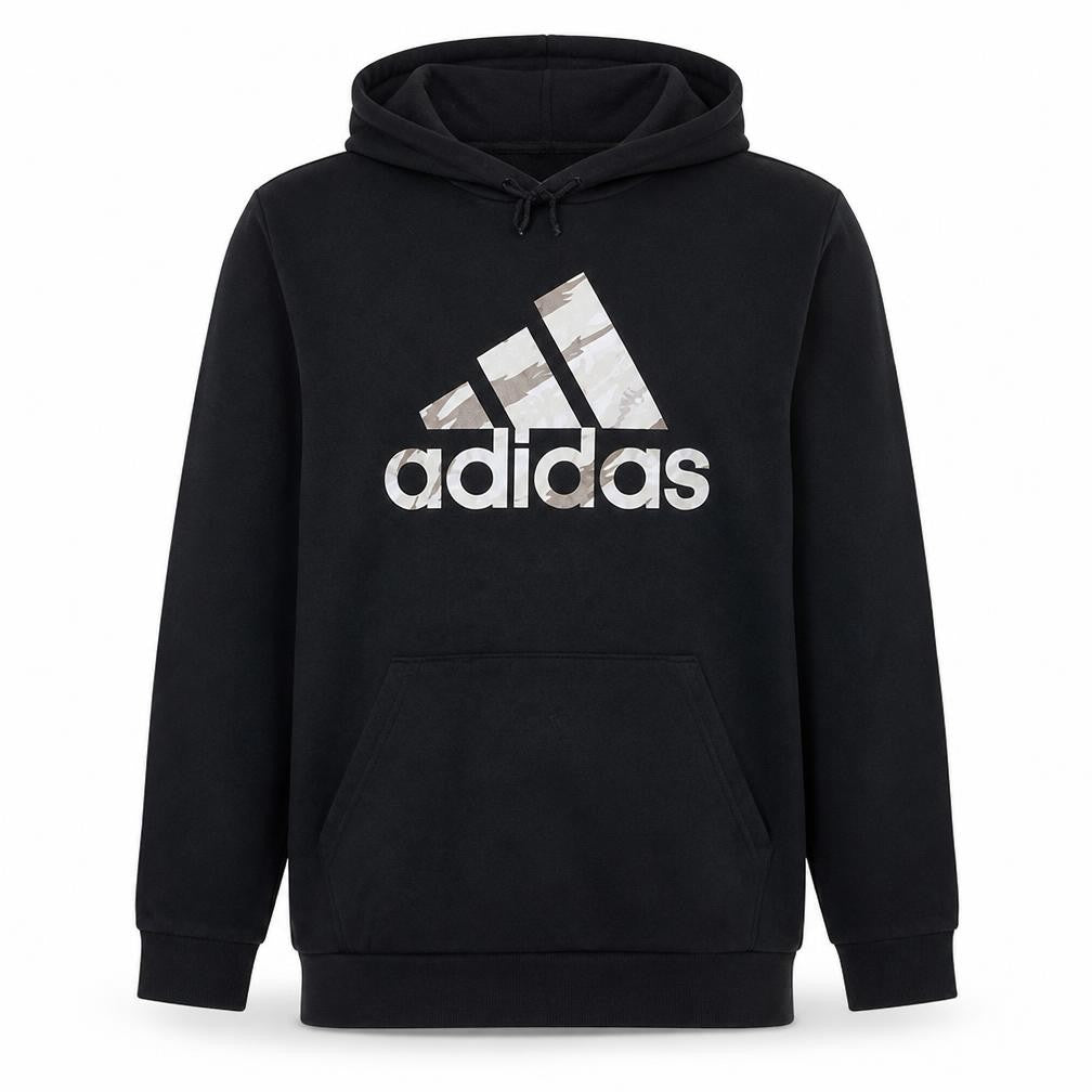 Adidas Men’s Black Pullover Hoodie M Graphic Logo Fleece Sportswear