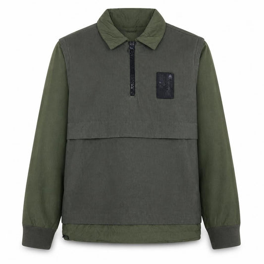 Champion Men's Green Small 1/2 Zip Collared Sweatshirt